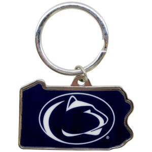 keychain shape of Pennsylvania with Penn State Athletic Logo